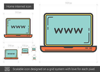 Image showing Home internet line icon.