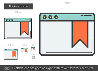 Image showing Bookmark line icon.