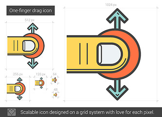 Image showing One-finger drag line icon.