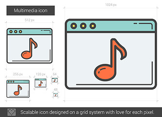 Image showing Multimedia line icon.