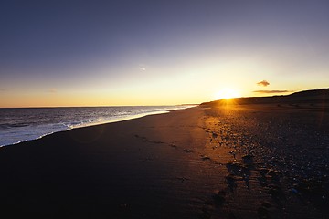 Image showing Coastline with black sand