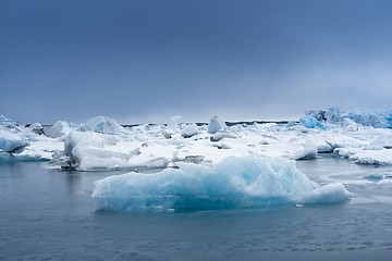 Image showing Blue icebergs closeup