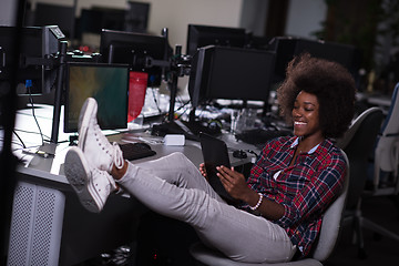 Image showing portrait of a young successful African-American woman in modern 