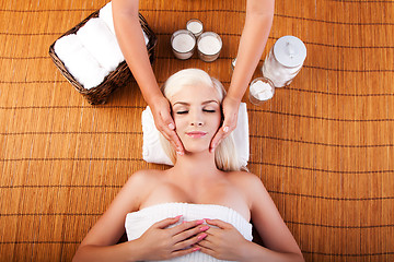 Image showing Relaxation pampering facial massage