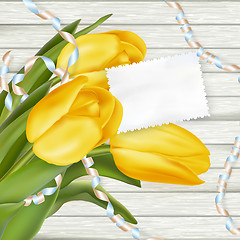 Image showing Paper card with tulips. EPS 10