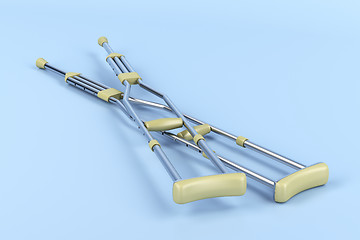 Image showing Pair of underarm crutches