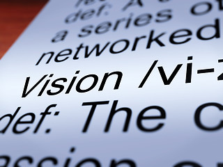 Image showing Vision Definition Closeup Showing Eyesight Or Goals