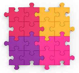 Image showing Multicolored Puzzle Square Showing Unity