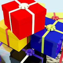 Image showing Multicolored Giftboxes   As Presents For The Family Or Friends