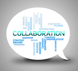 Image showing Collaboration Bubble Indicates Team Together And Networking