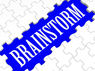 Image showing Brainstorm Puzzle Showing Creative Ideas