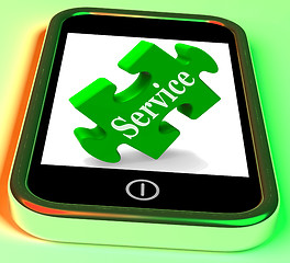 Image showing Service On Smartphone Showing Customer Service