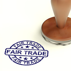 Image showing Fair Trade Stamp Shows Ethical Produce And Products