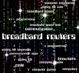 Image showing Broadband Routers Represents World Wide Web And Computing