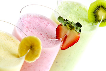 Image showing Assorted fruit smoothies