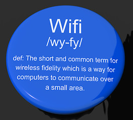 Image showing Wifi Definition Button Showing Internet Connection Zone Access