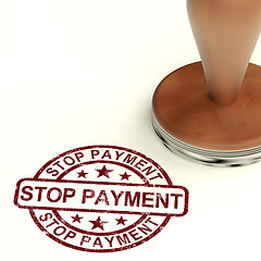 Image showing Stop Payment Stamp Shows Bill Transactions Denied