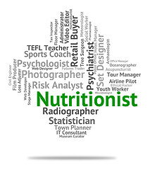 Image showing Nutritionist Job Represents Employee Nutrient And Sustenance