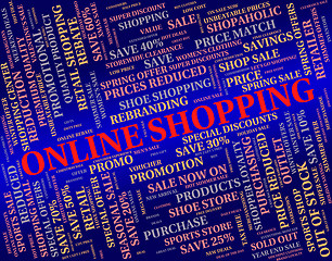 Image showing Online Shopping Represents World Wide Web And Commerce