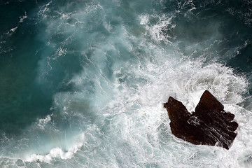 Image showing looking down onto a single rock