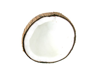 Image showing Half of coconut closeup 