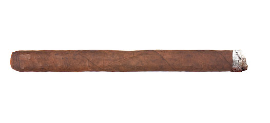 Image showing Smoking havana cigar isolated