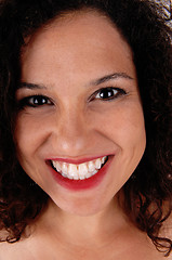 Image showing Closeup portrait of smiling woman.