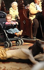 Image showing On Holy Saturday, people pray in front of God's tomb in the Zagreb Cathedral