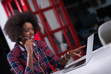 Image showing portrait of a young successful African-American woman in modern 