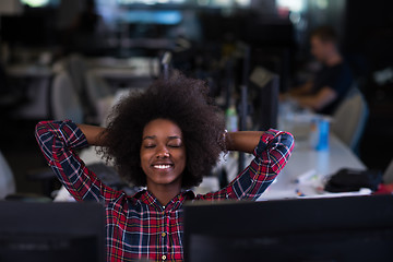 Image showing portrait of a young successful African-American woman in modern 