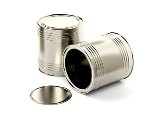 Image showing Two tin cans