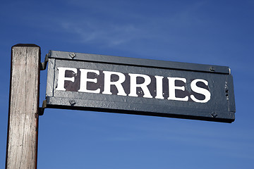 Image showing ferries sign