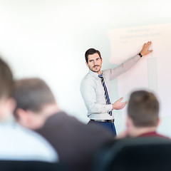 Image showing Business presentation on corporate meeting.