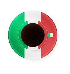 Image showing cup with colors of italian flag of coffee