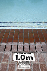 Image showing pool depth sign