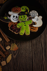 Image showing Homemade delicious ginger biscuits for Halloween