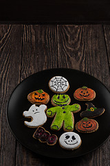 Image showing Homemade delicious ginger biscuits for Halloween