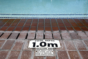 Image showing pool depth sign