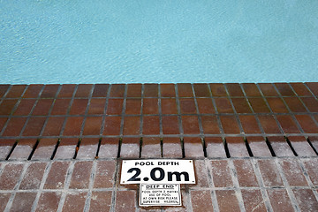 Image showing pool depth sign