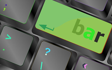 Image showing bar button on the digital keyboard keys vector keyboard key. keyboard button. Vector illustration