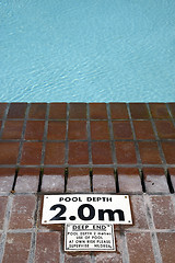 Image showing pool depth sign