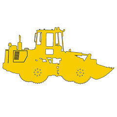 Image showing Silhouette of a heavy loaders with a ladle. illustration.