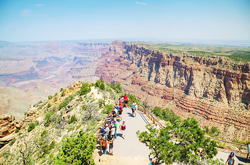 Image showing Crowded with people Desert View Watchtower point