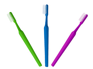 Image showing Toothbrushes isolated on white