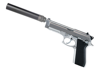 Image showing Pistol with a silencer