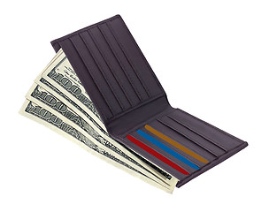 Image showing brown wallet with credit cards
