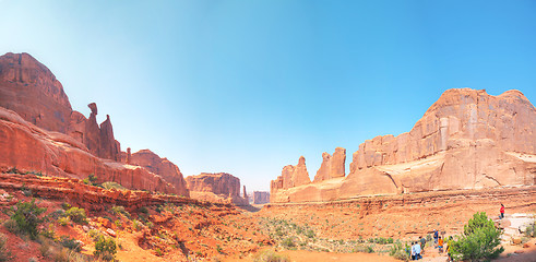 Image showing Park Avenue overview at the Arches National park in Utah, USA