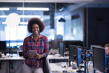 Image showing portrait of a young successful African-American woman in modern 