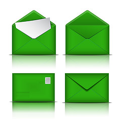 Image showing Set of Green envelopes