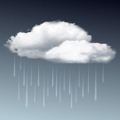 Image showing Raincloud and rain in the dark sky